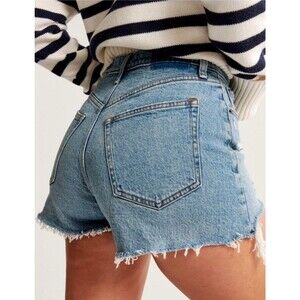 Abercrombie Curve Love High Rise Cutoff Shorts Women’s 10 Denim Distressed